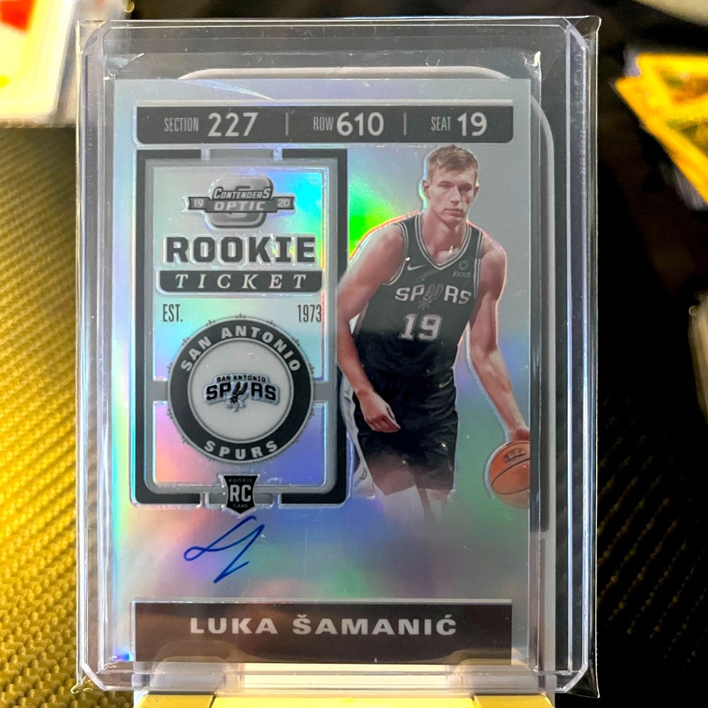 Luka Samanic 2019 Autograph Spurs NBA Rookie Trading Card Contenders Optic #119